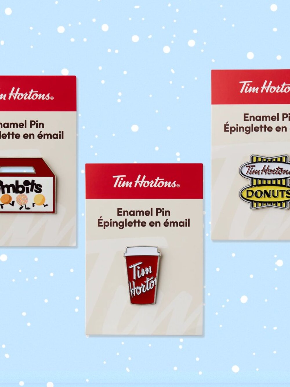 Tim Hortons Set of 3 Collectible Enamel Retro Pins